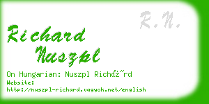 richard nuszpl business card